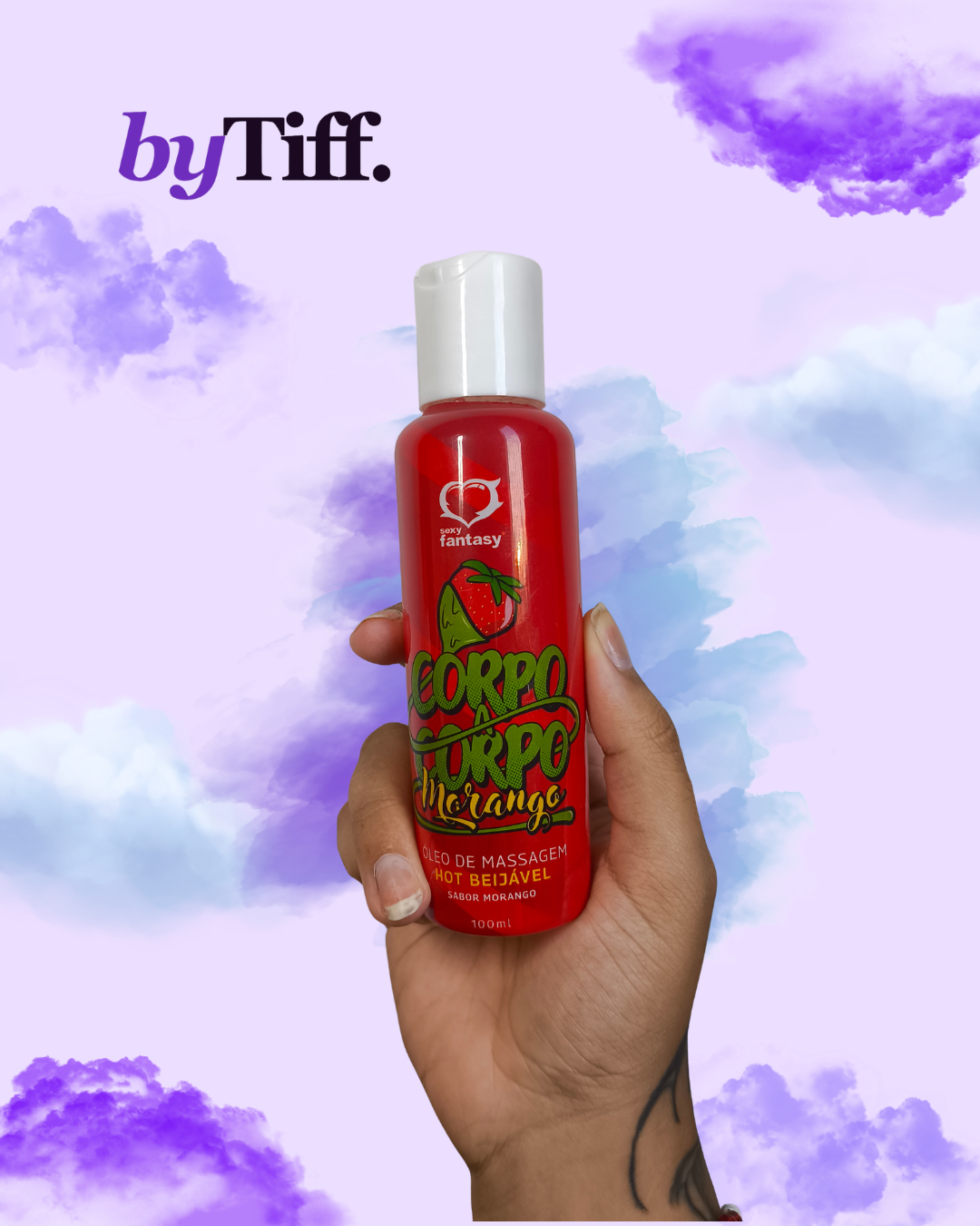 Corpo a Corpo Morango — Óleo de Massagem Hot Beijável 100ml — Sexy Fantasy