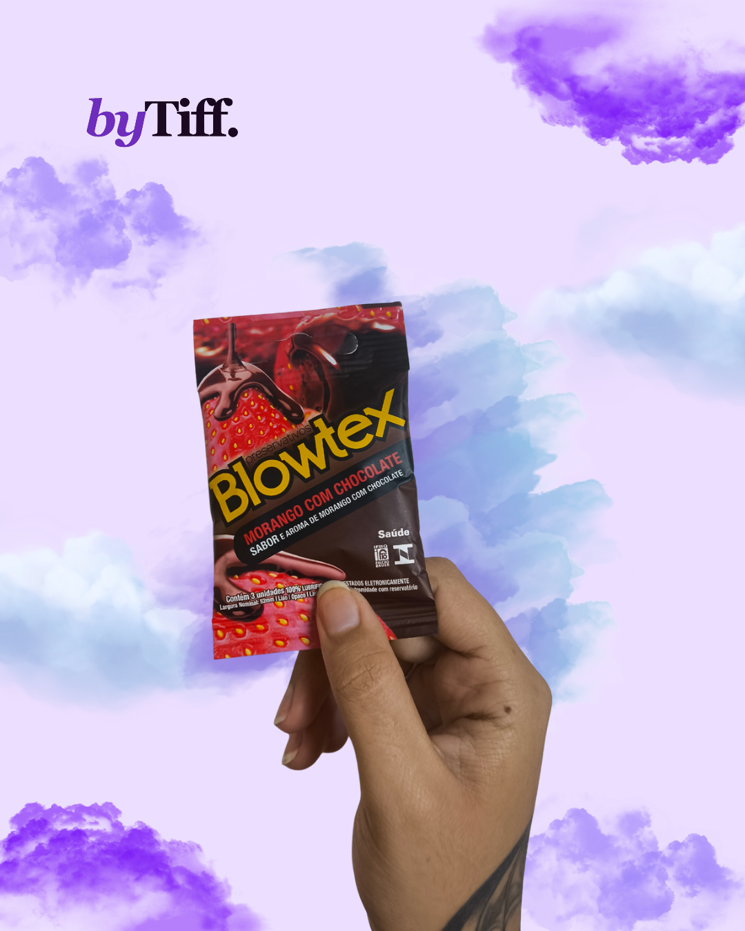 Preservativo Blowtex Morango com Chocolate — 3 Unidades